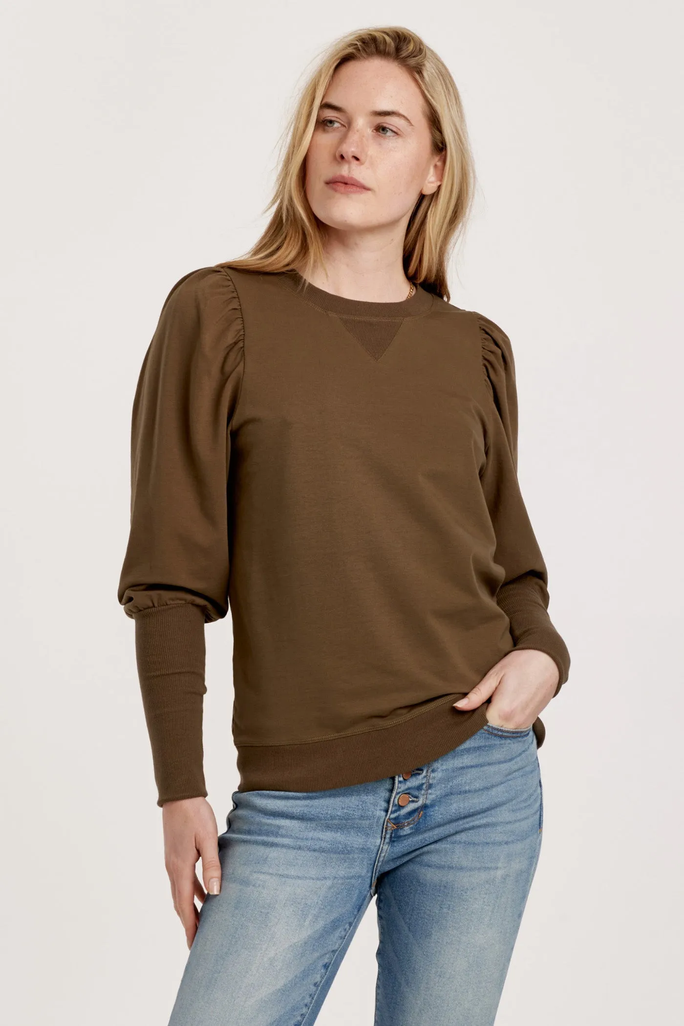 Tara Crewneck Top- Vineyard