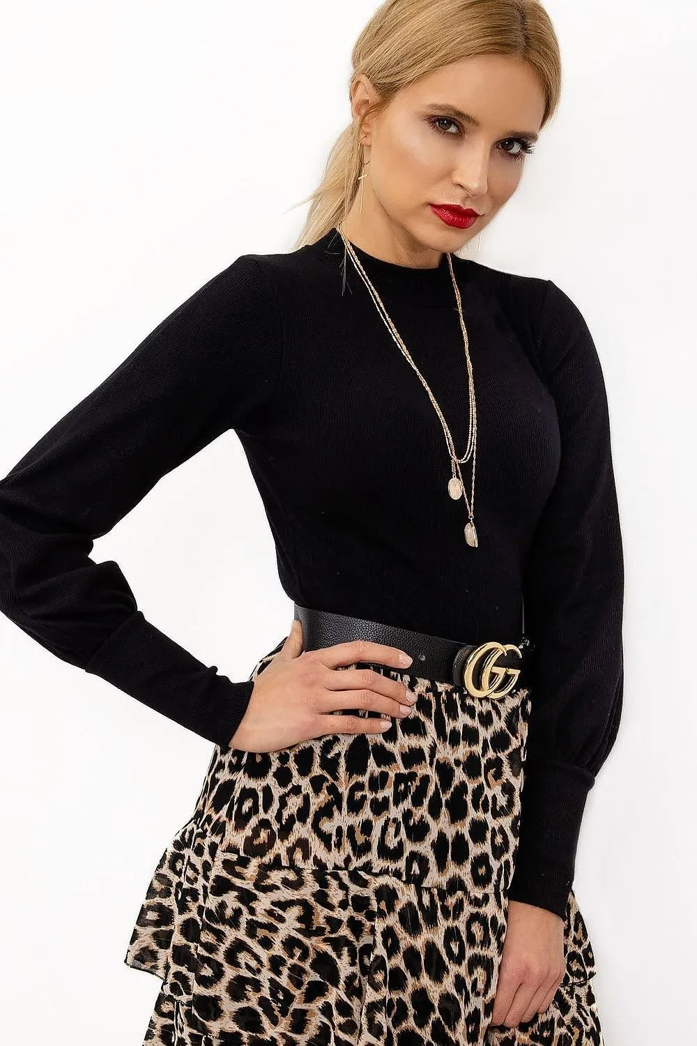 TEEK - Sweet Stretch Puff Sleeve Blouse