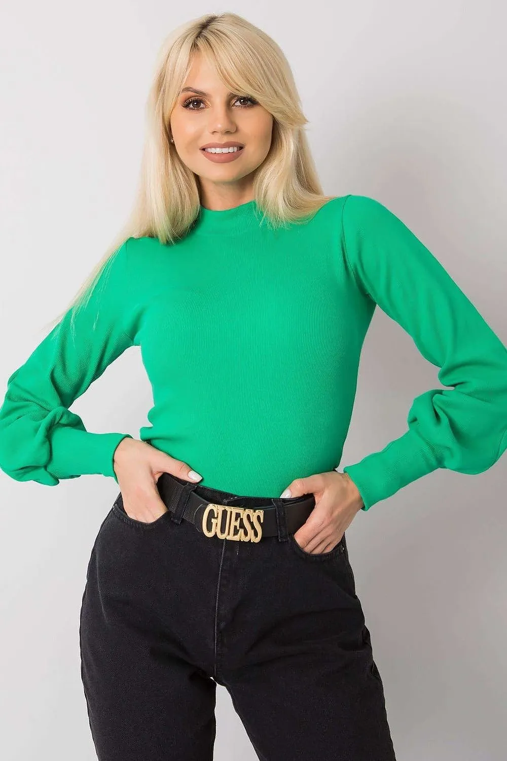 TEEK - Sweet Stretch Puff Sleeve Blouse