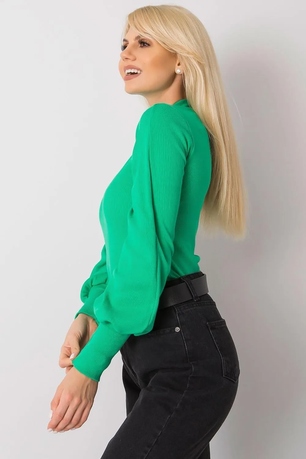 TEEK - Sweet Stretch Puff Sleeve Blouse