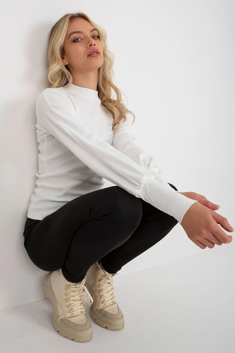 TEEK - Sweet Stretch Puff Sleeve Blouse