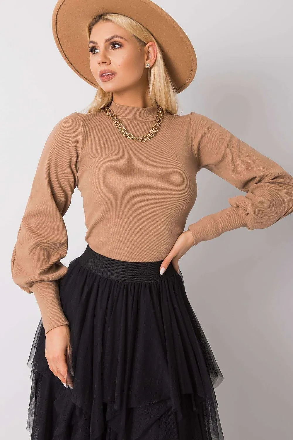 TEEK - Sweet Stretch Puff Sleeve Blouse