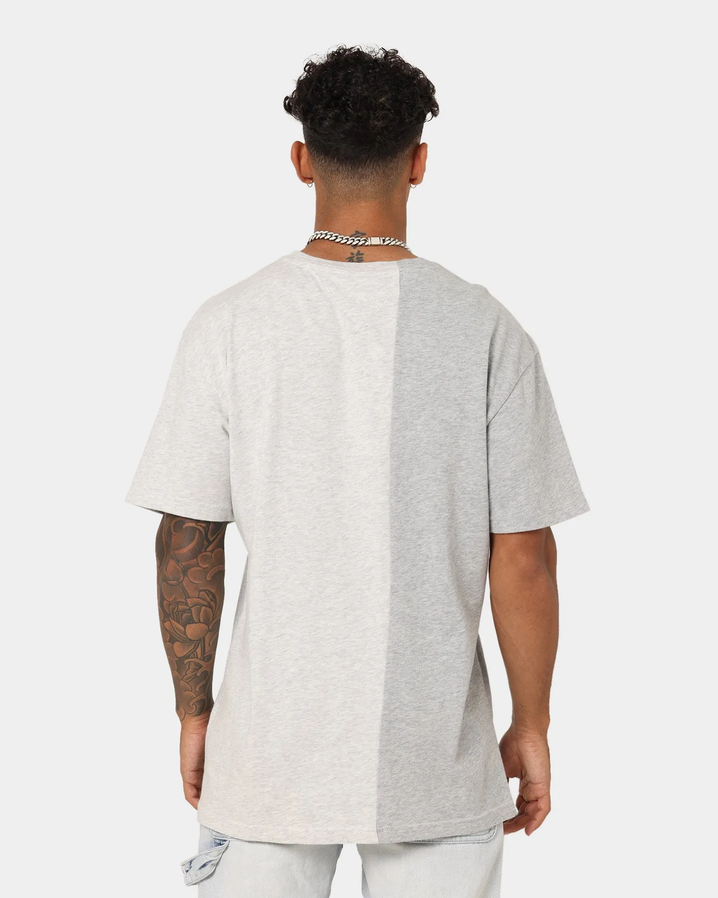 Tommy Jeans Half N Half College T-Shirt Silver Grey Heather