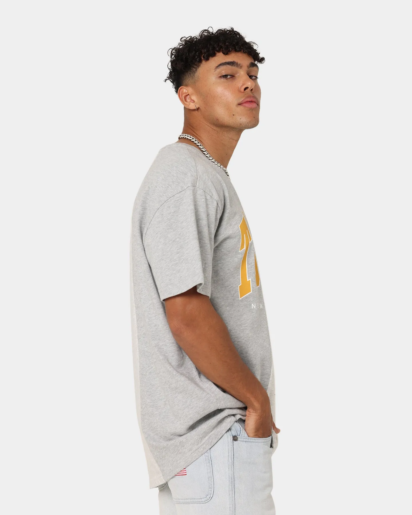 Tommy Jeans Half N Half College T-Shirt Silver Grey Heather