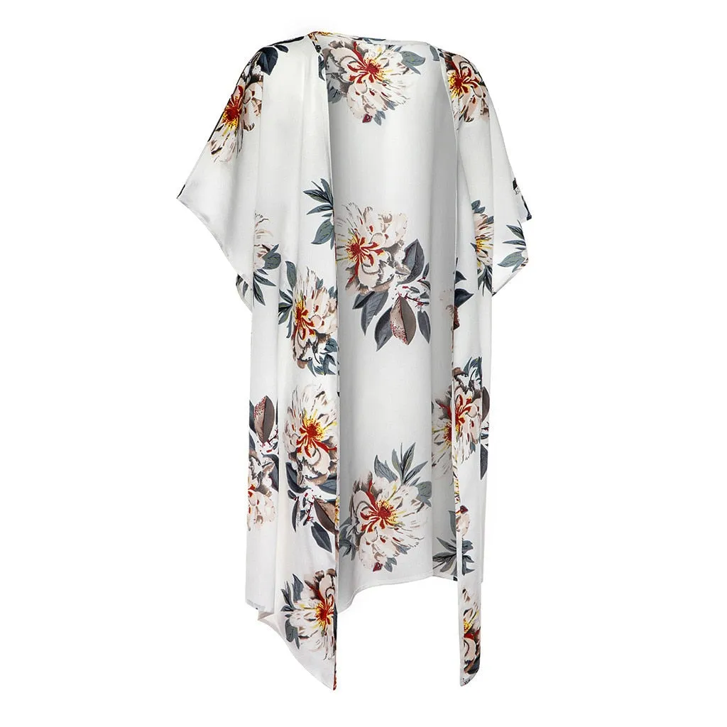 White Floral Kimono