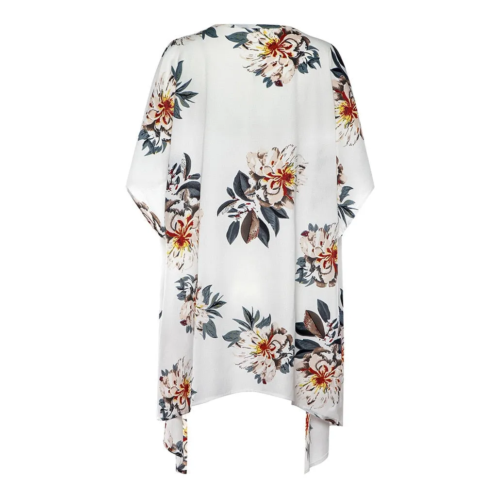 White Floral Kimono